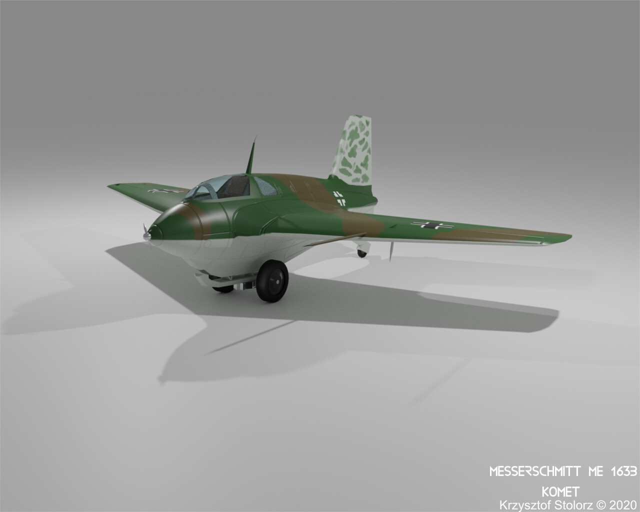 Artstation Low Poly Messerschmitt Me 163b Komet Krzysztof Stolorz