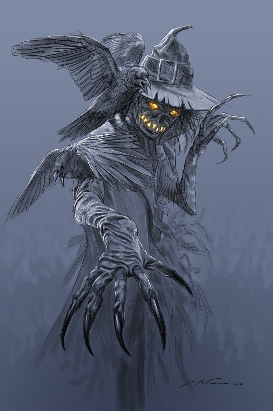 scarecrow digital draw