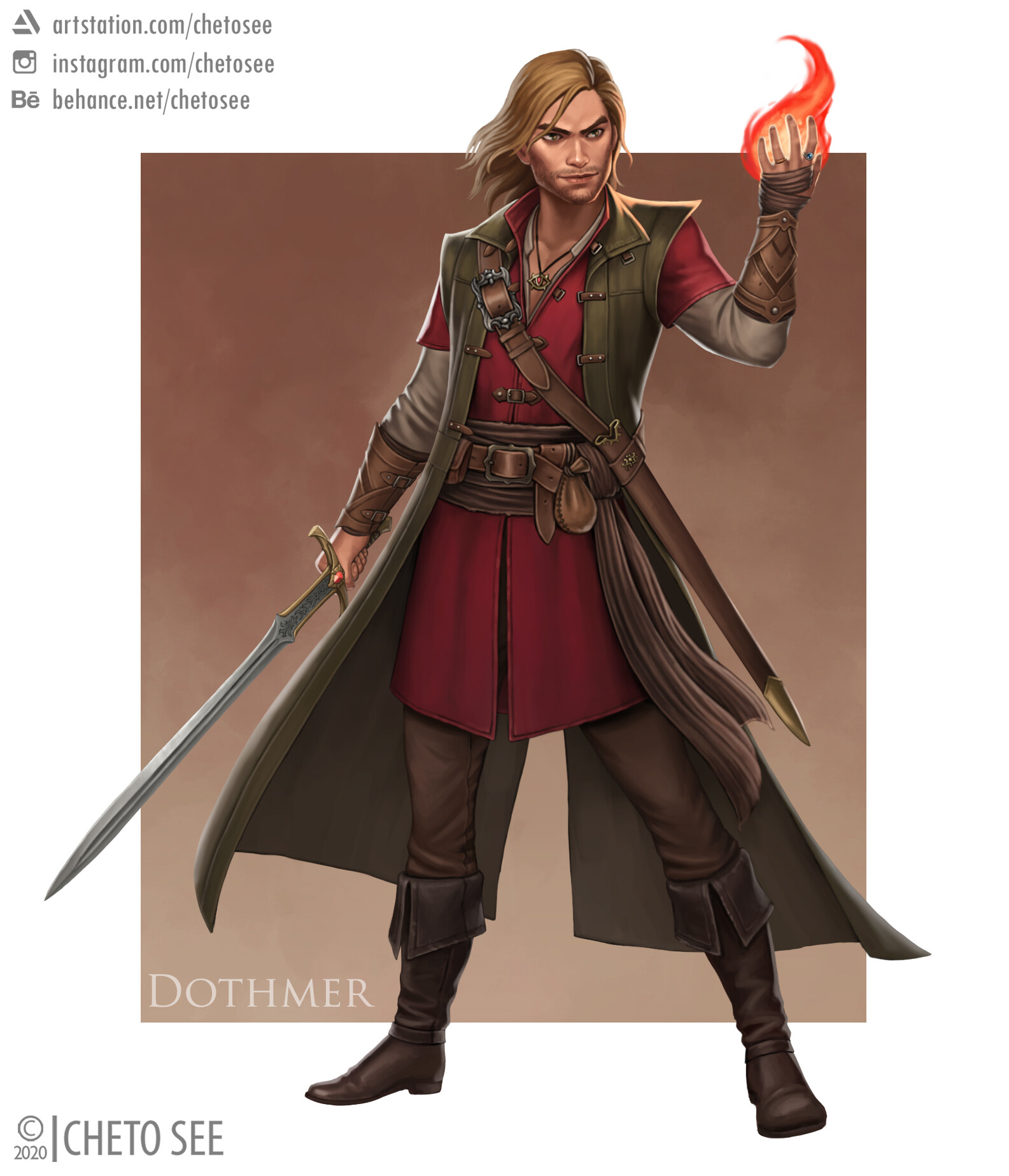 ArtStation Human Warlock D&D character commission