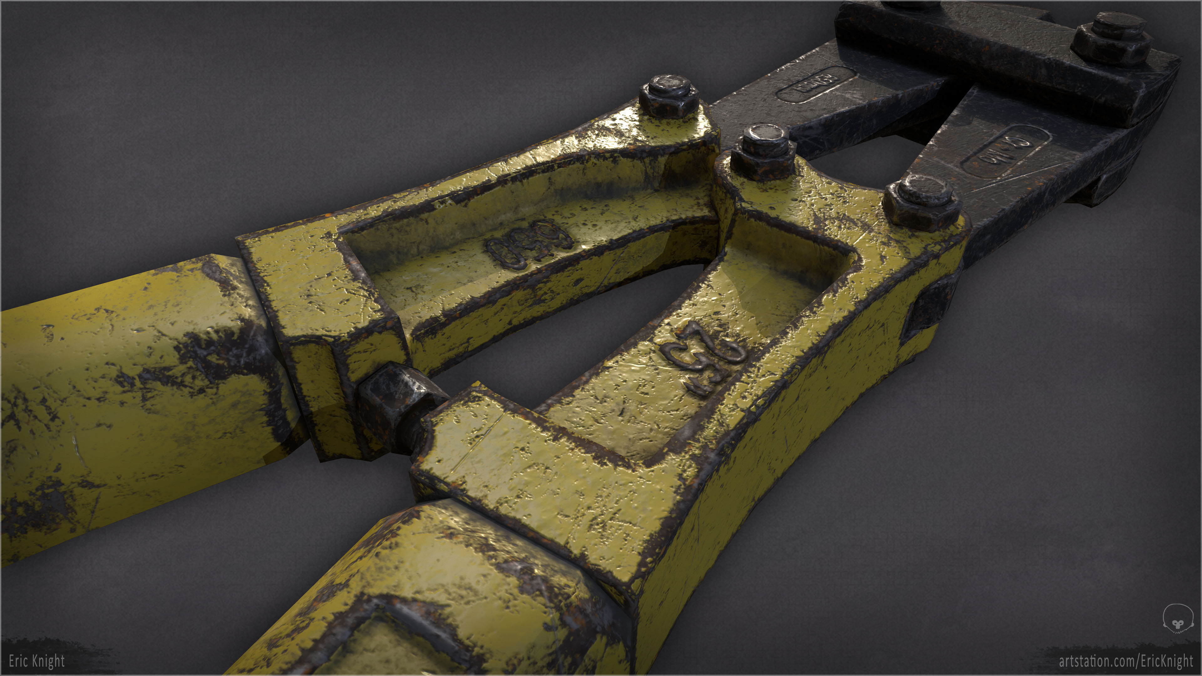 Detail shot of the bolt cutters