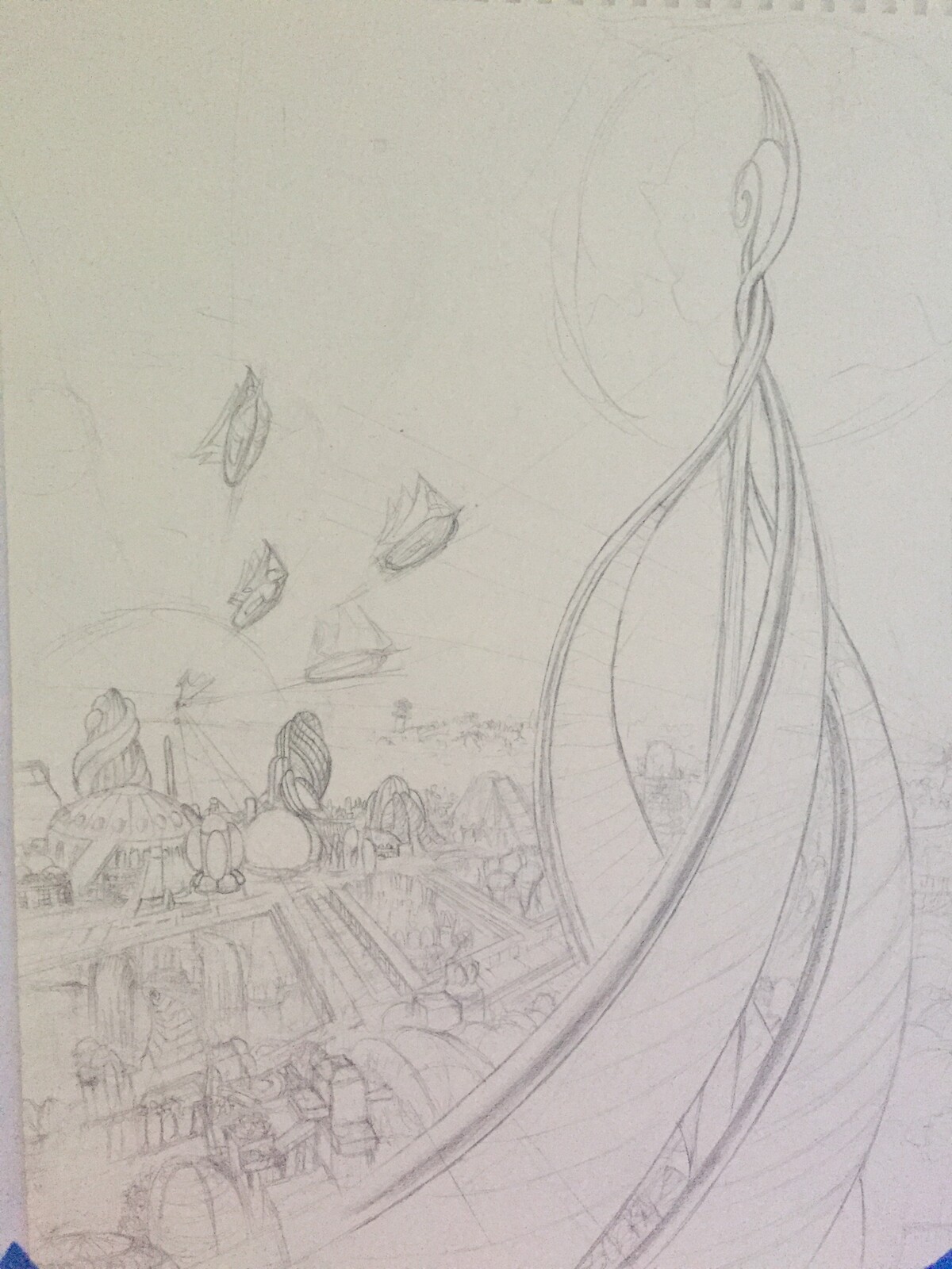 Early sketching, used a lot of grids and perspective lines to make this look believable.