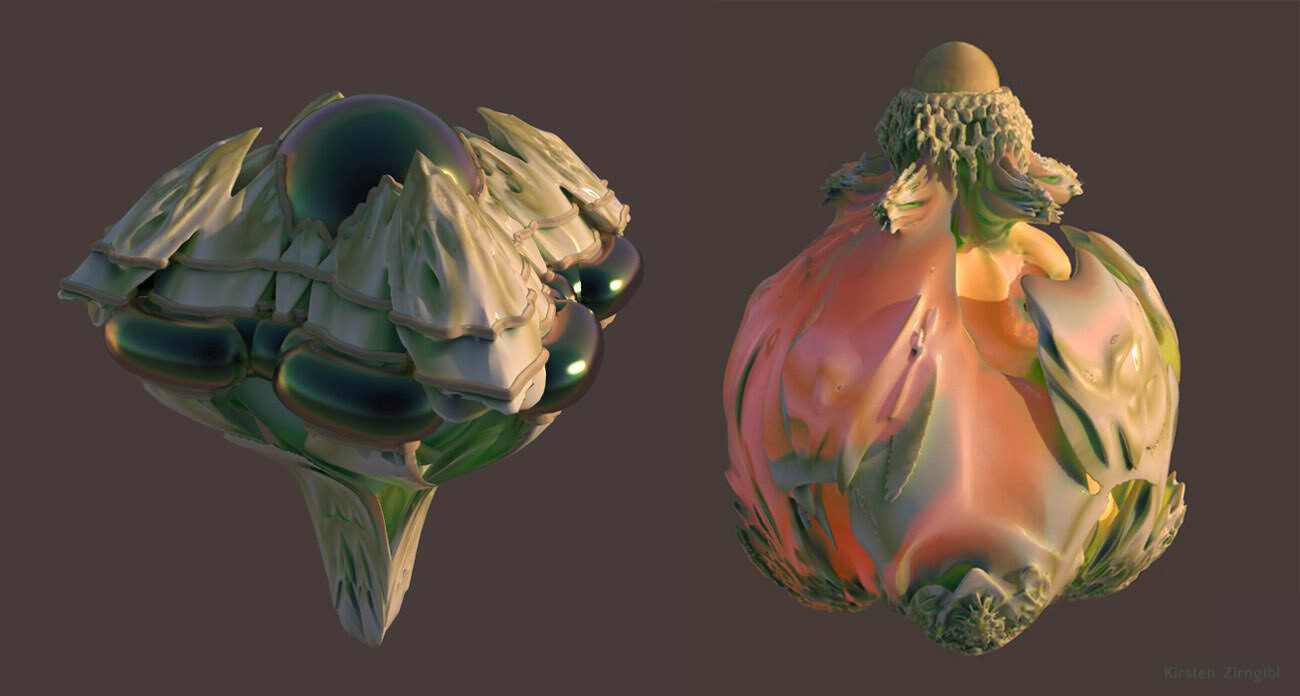 Playing with new fractal shapes and subsurface scattering.