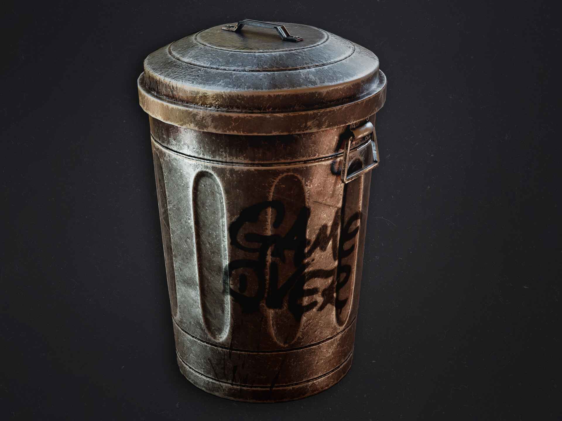 old trash can