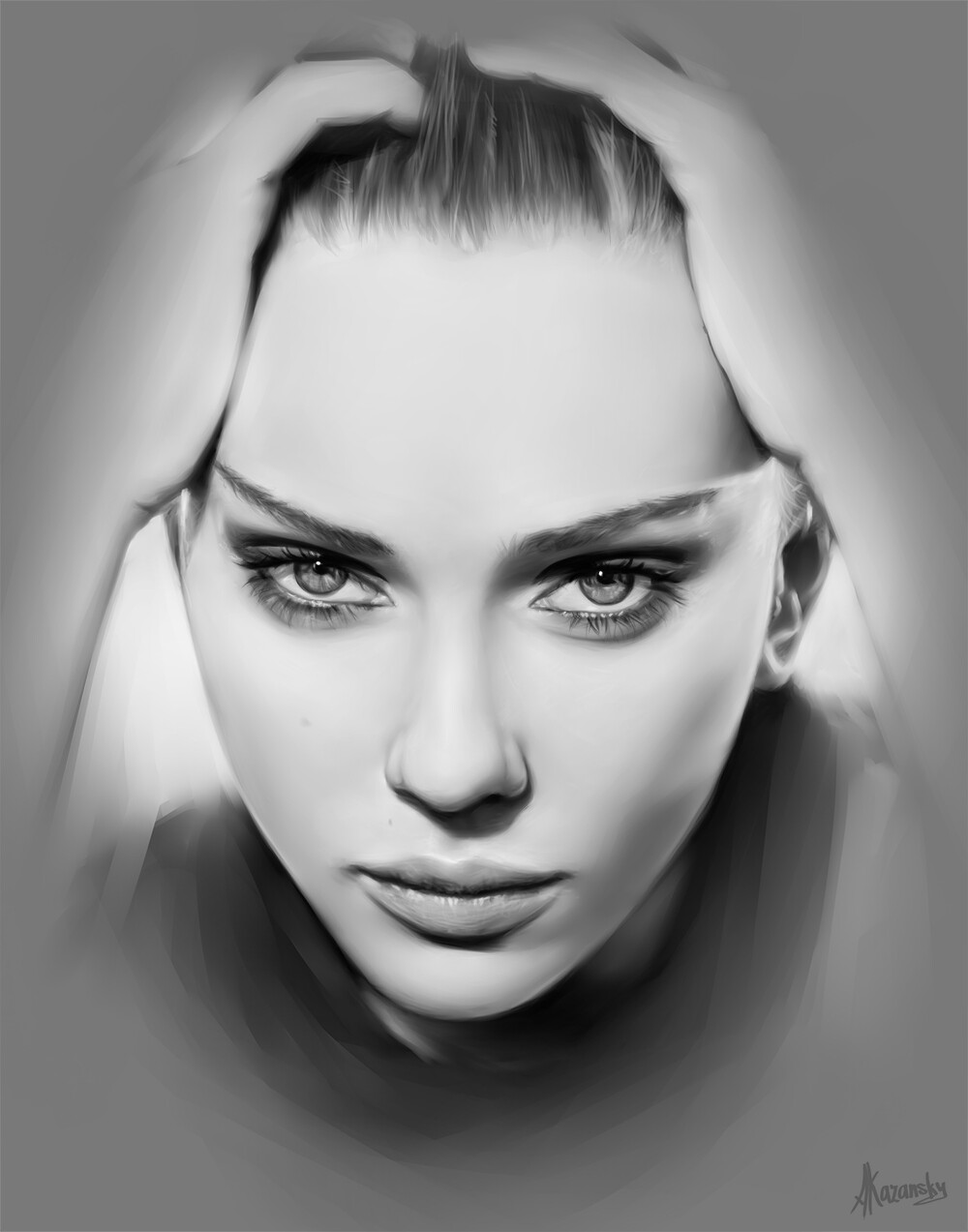 ArtStation - Scarlett Johansson (portrait by photo)