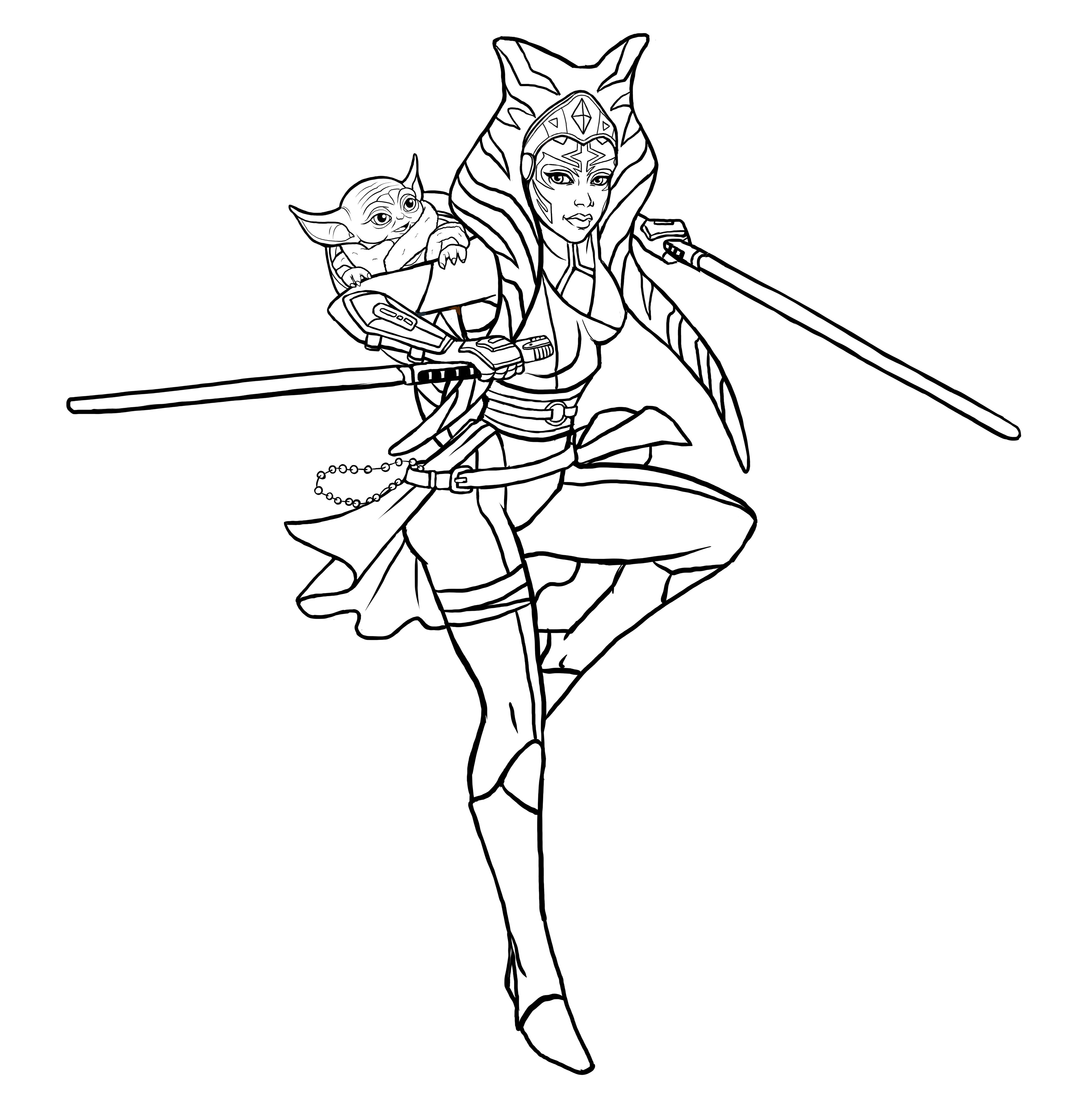 Baby Ahsoka Tano Coloring Pages - Orza Raluca Ahsoka Tano Grgu Design Outlines 