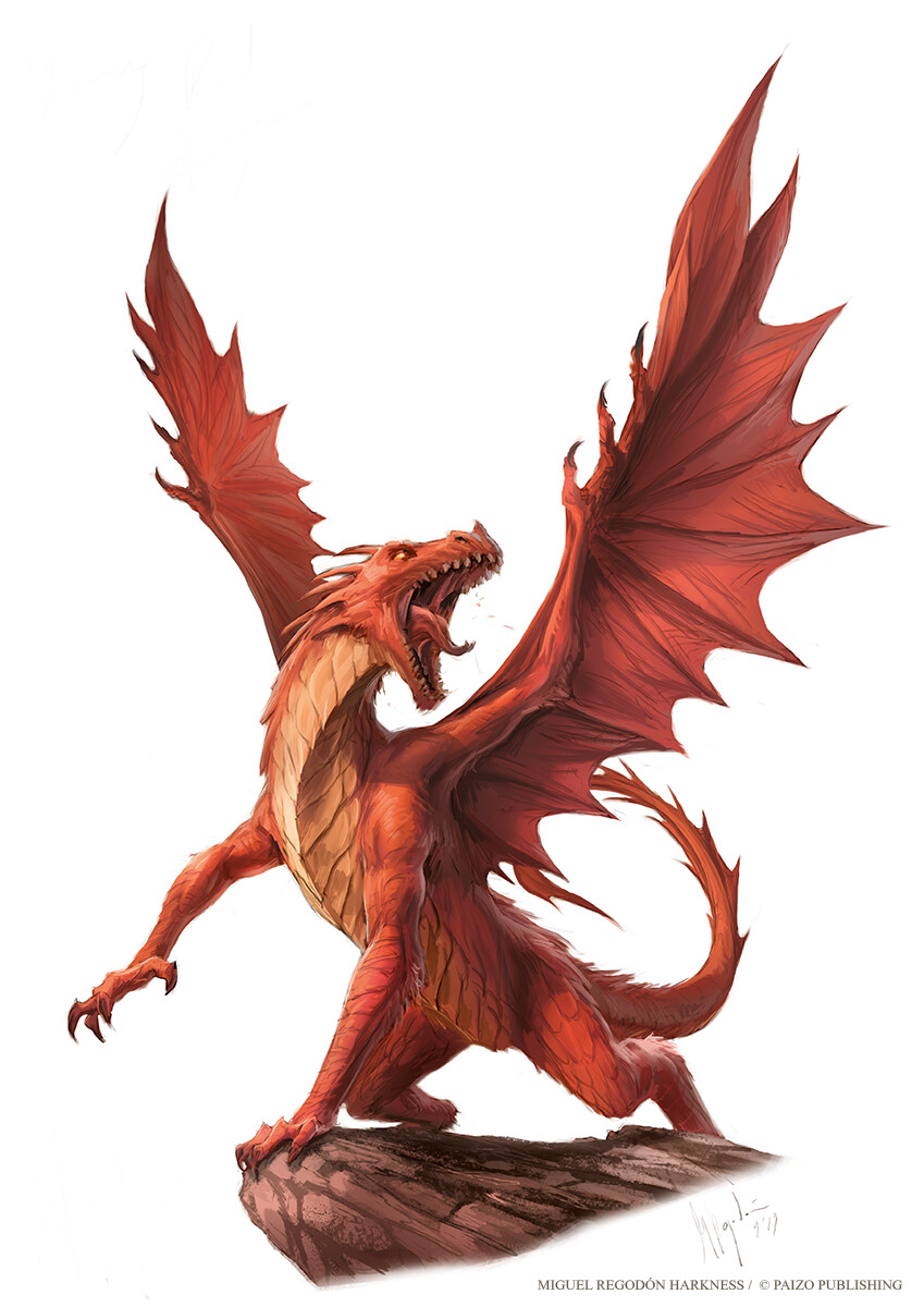ArtStation - Pathfinder 2nd Edition Bestiary, Chromatic Young Dragons