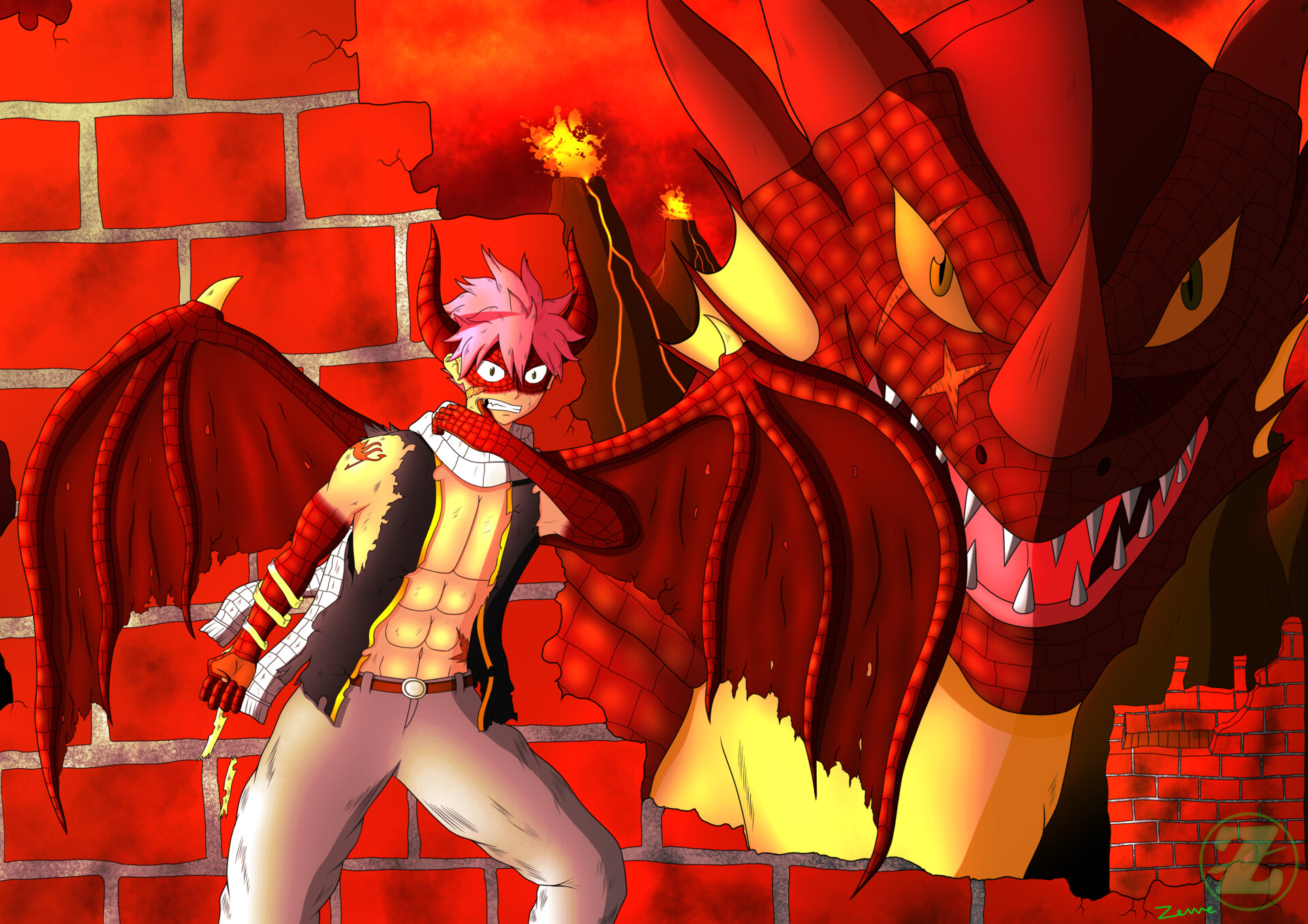ArtStation - Fairy Tail: Natsu and Igneel Dragneel