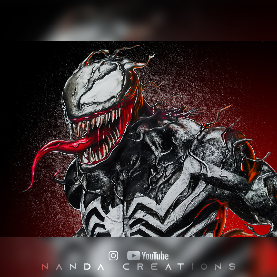 ArtStation Venom realistic drawing tutorial colored pencil