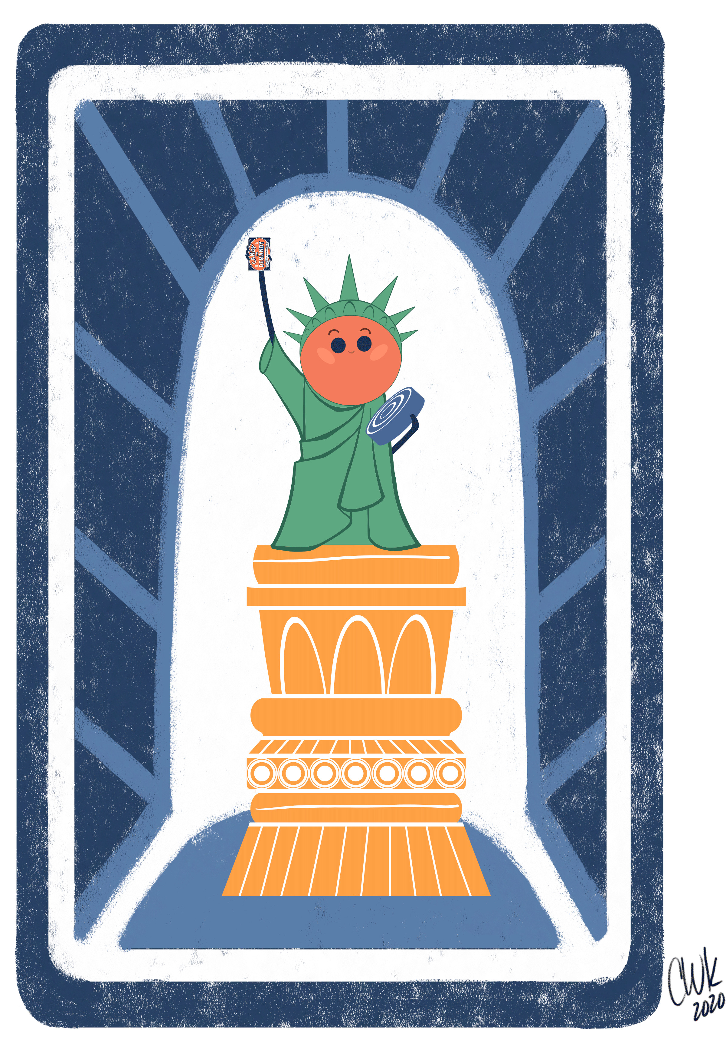Option 1: Ruby showing her pride in being Made  in the USA with a background.