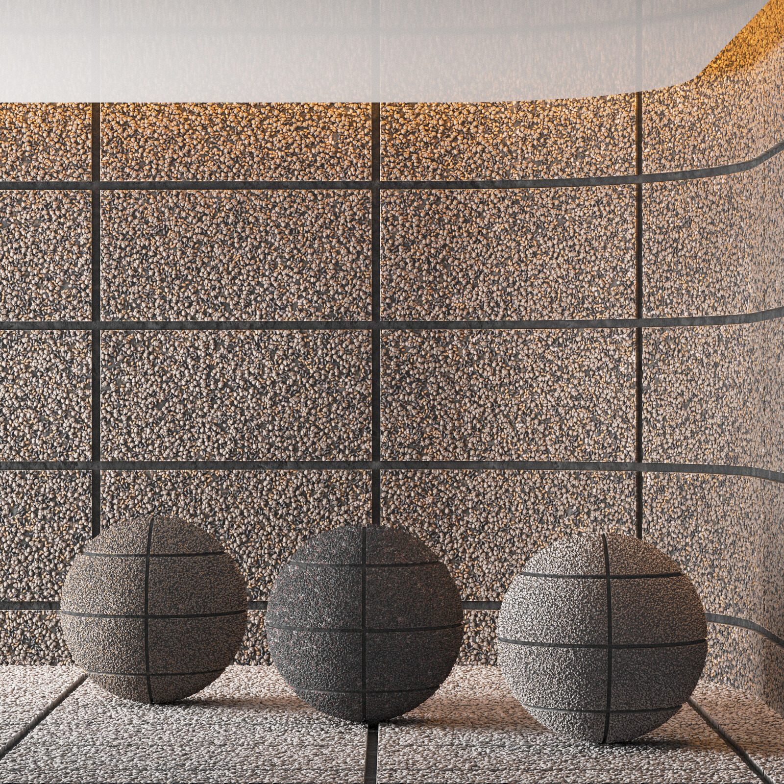 Hemase Mat 03 | Exposed Aggregate Concrete | 3 Colors