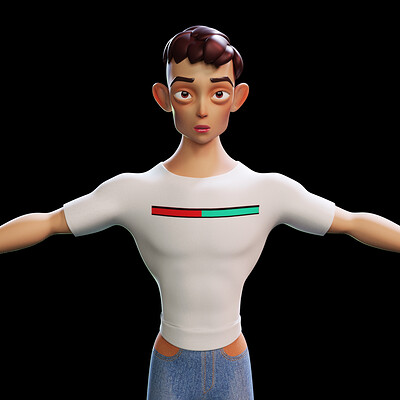 Stylized Character Man - Blender Cycles And Eevee - Broke - 3D Model