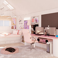 Artstation Cute Gaming Room Omorphia Visual Next choose which furniture should fit the room—wardrobe, desk, drawers… artstation cute gaming room omorphia