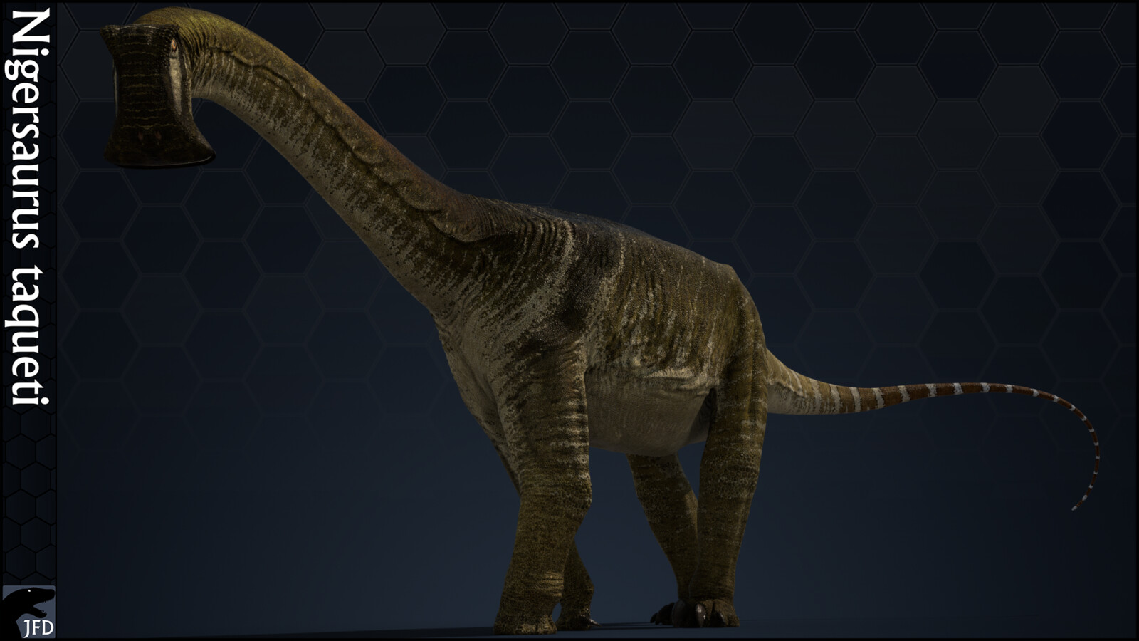 Nigersaurus taqueti full body render.