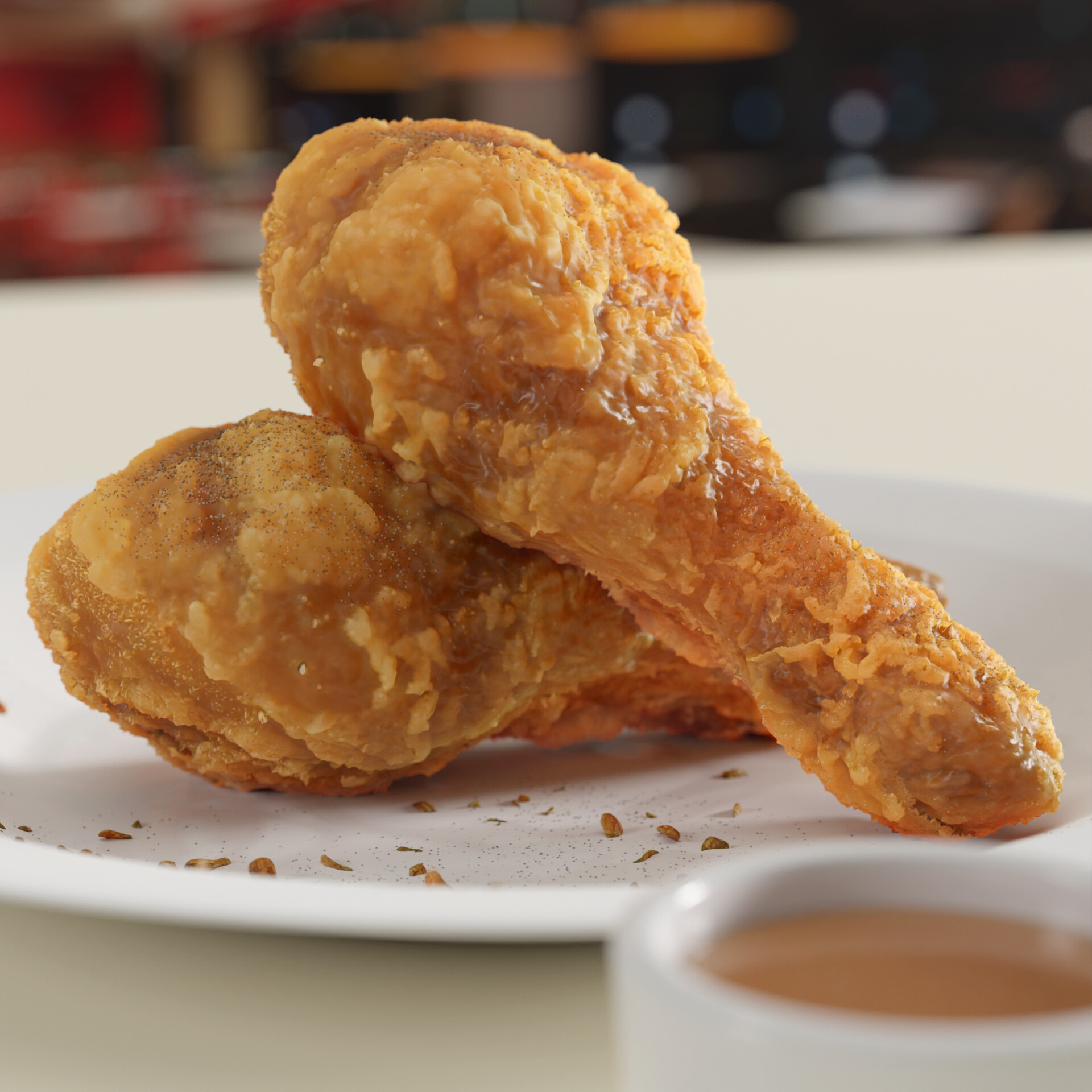 semi procedural realistic fried chicken