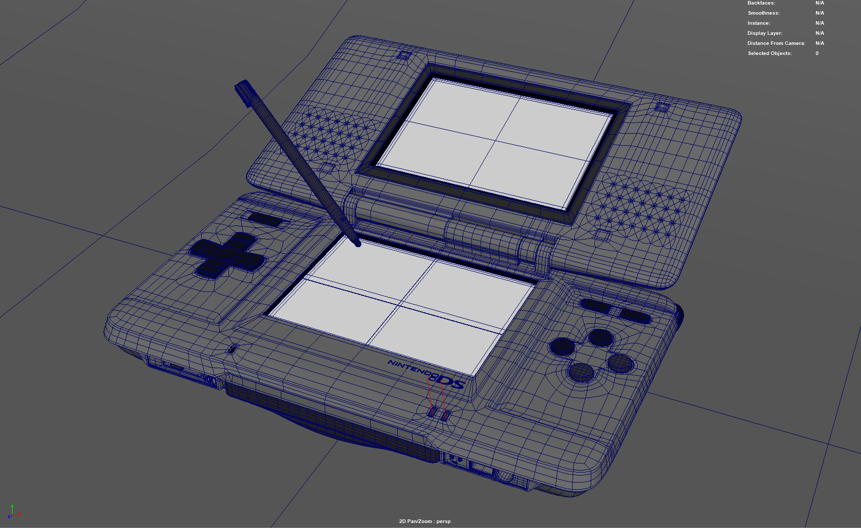 Ilustração em aquarela de um console de jogos nintendo ds