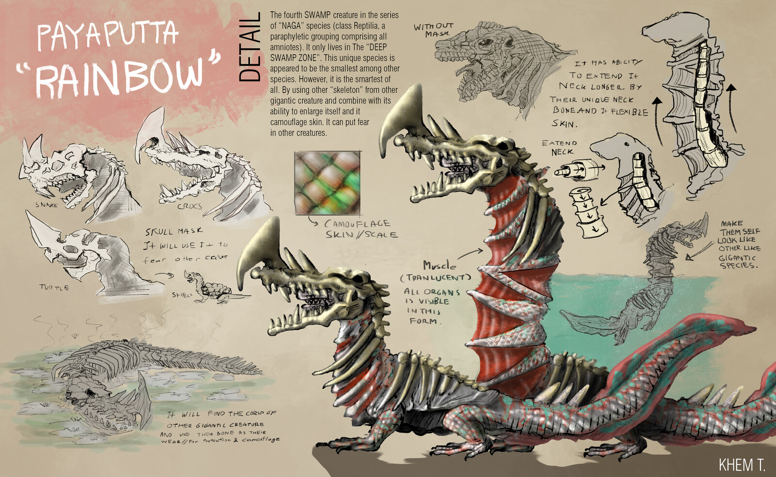 PAYAPUTTA NAGA "RAINBOW" // Creature Concept art : 4 Species Naga Series