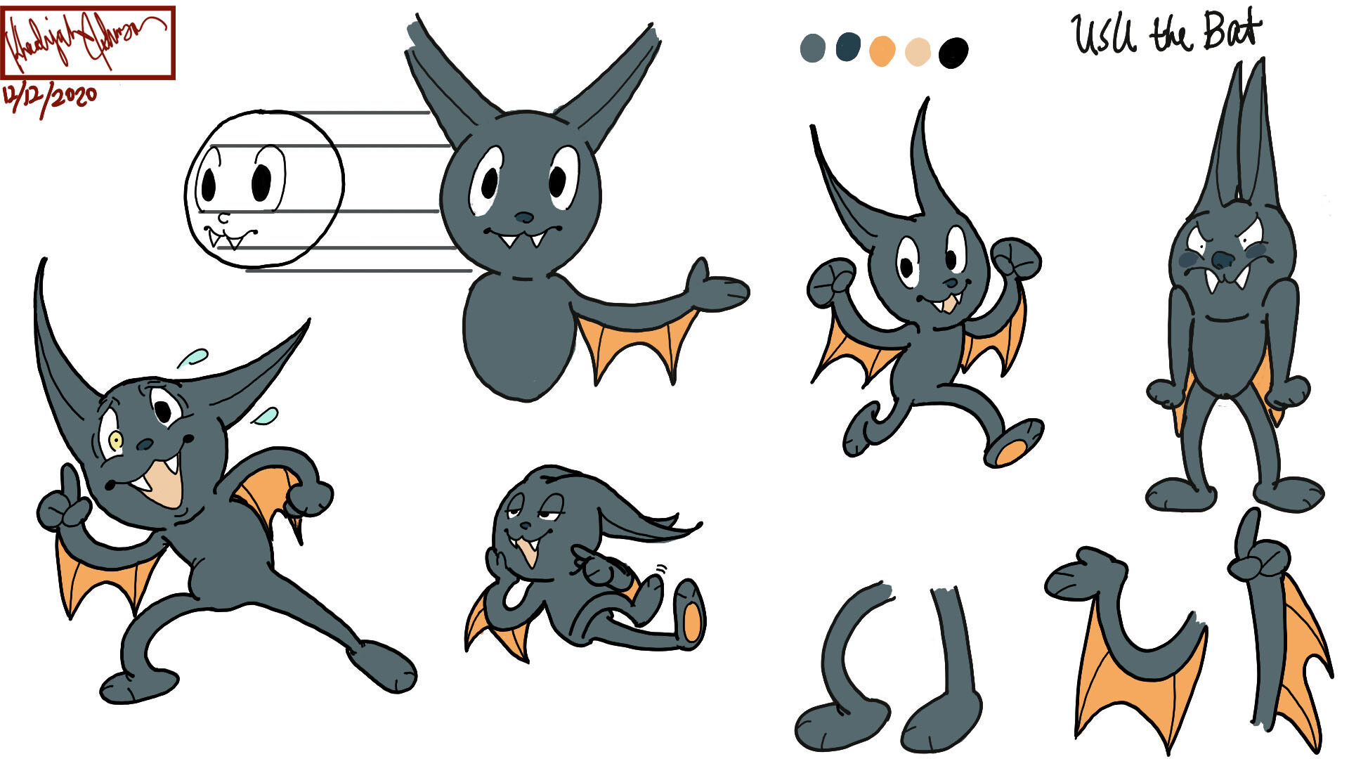 ArtStation Usu the Bat Character Sheet