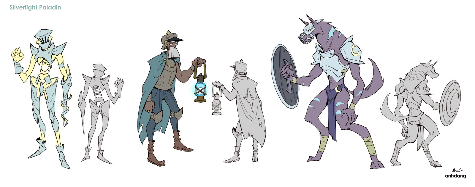 I took the prompt "Silverlight Paladin" and interpreted it 3 different ways