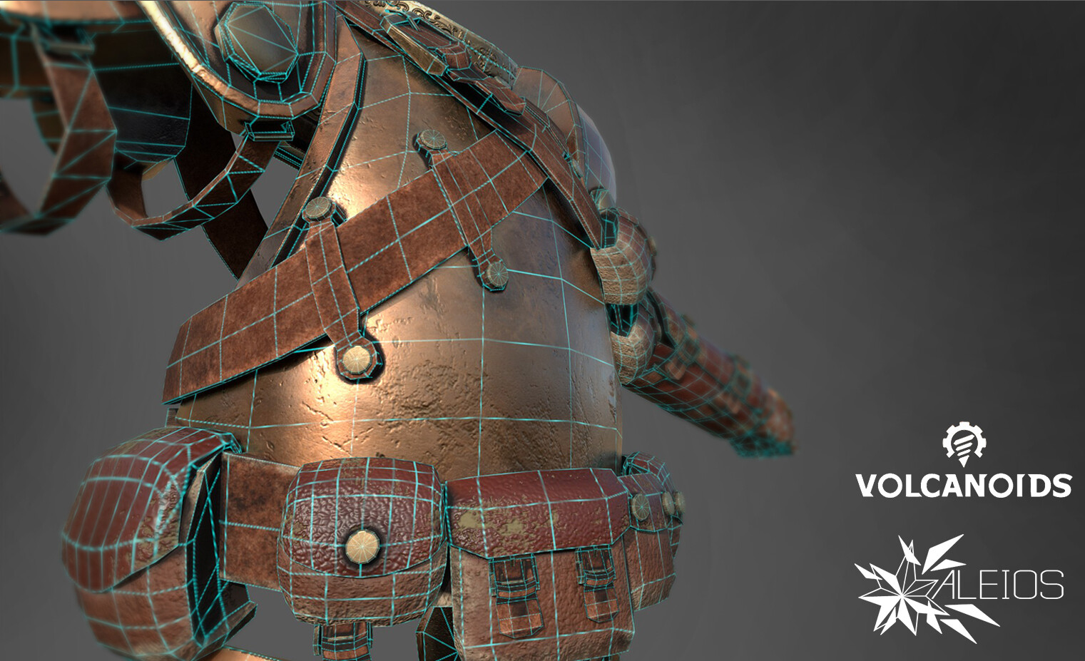 ALEIOS studio Steampunk Light Copper Armour Volcanoids Project