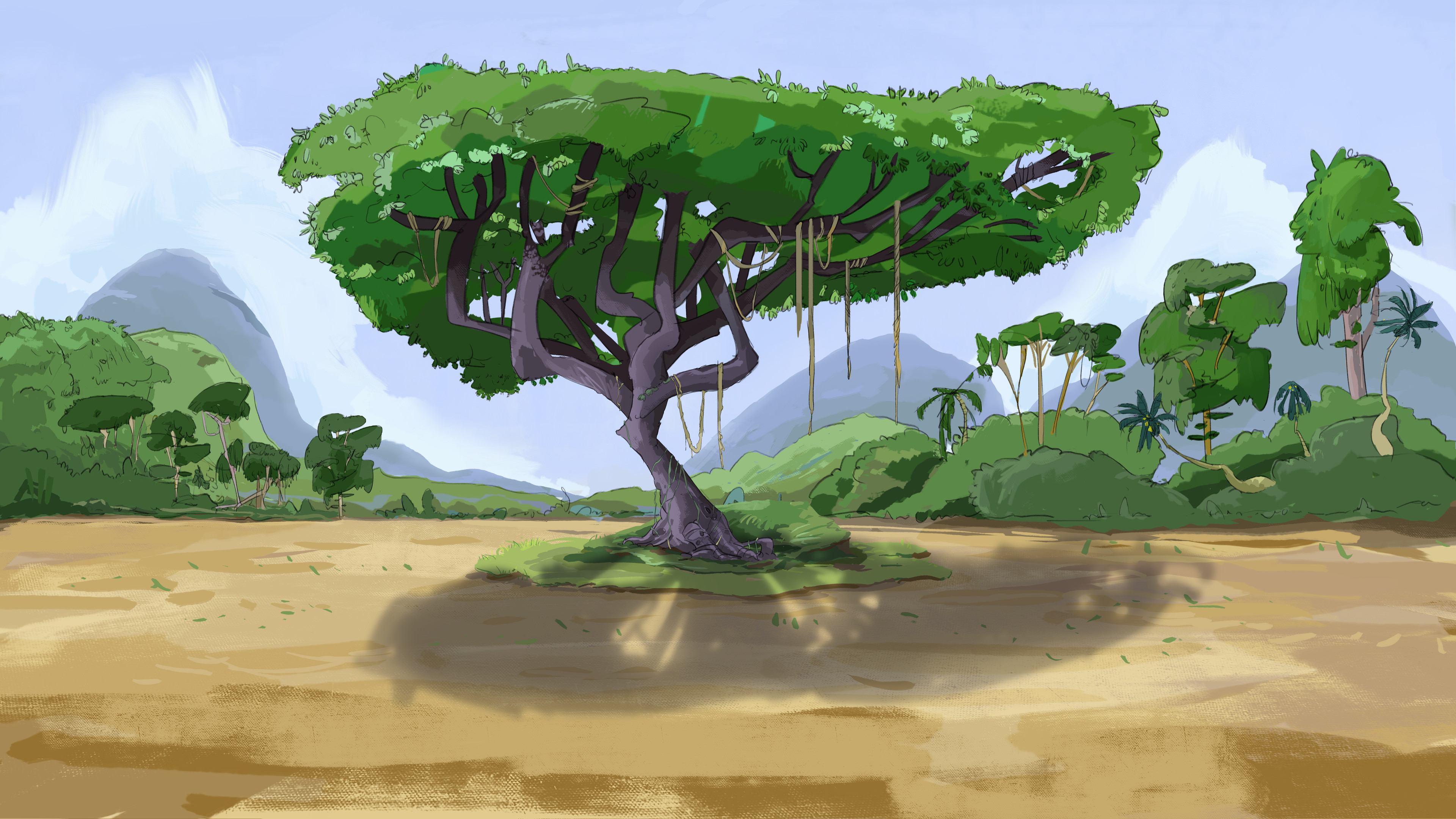 Tree - day time - background design 