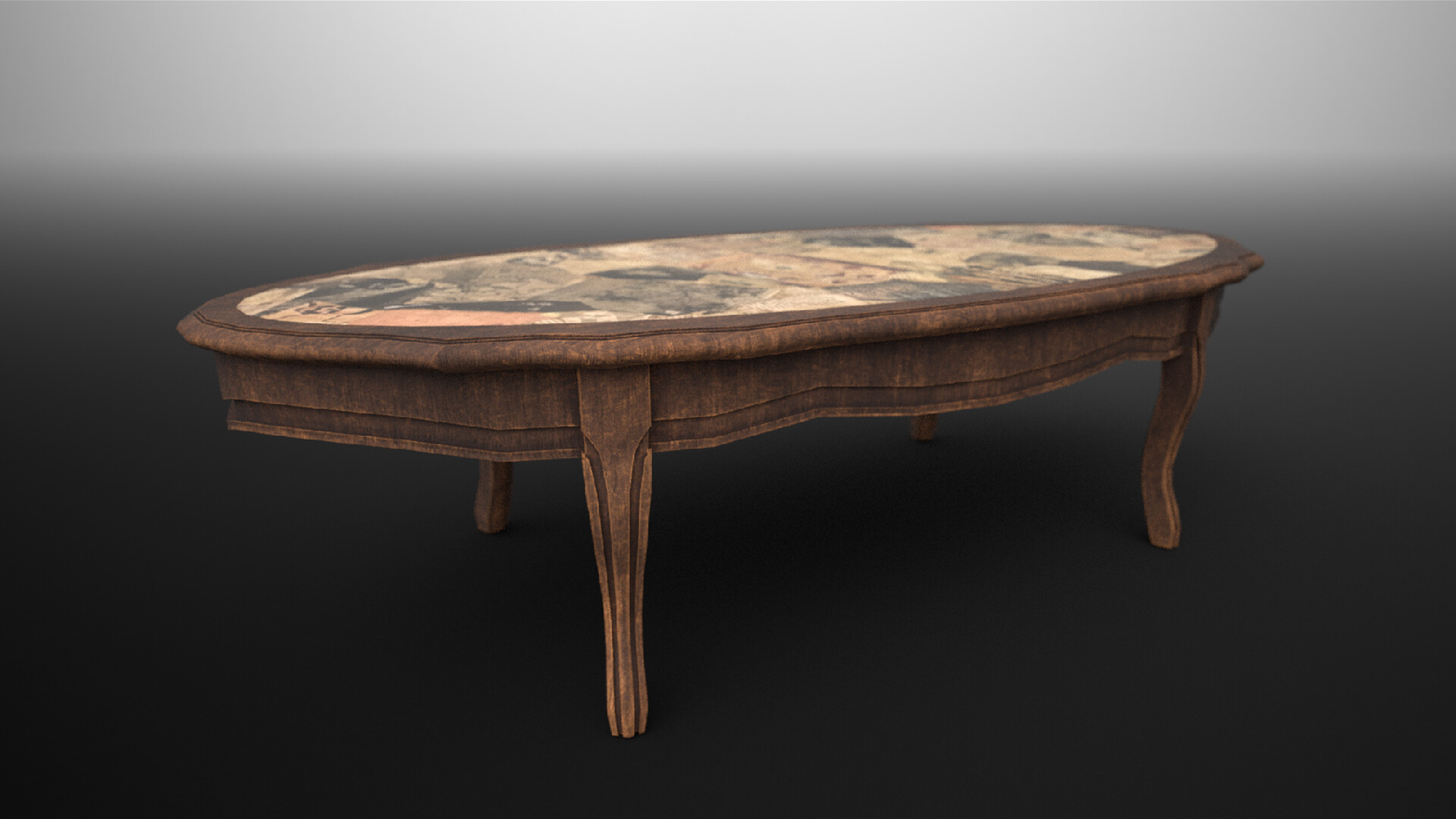Artstation Old Antique Coffee Table Justin Hallemann