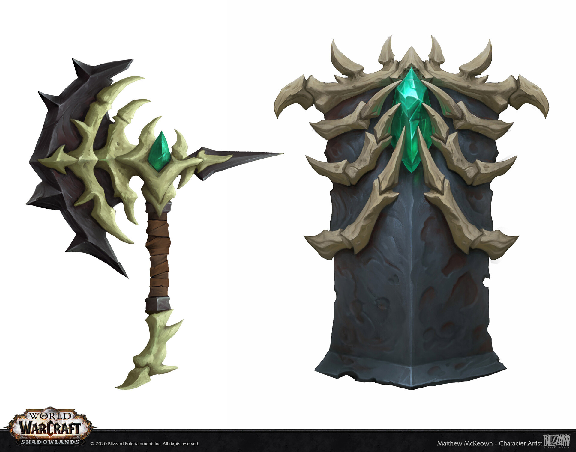 Matthew McKeown World of Warcraft Shadowlands Weapons Concept Art