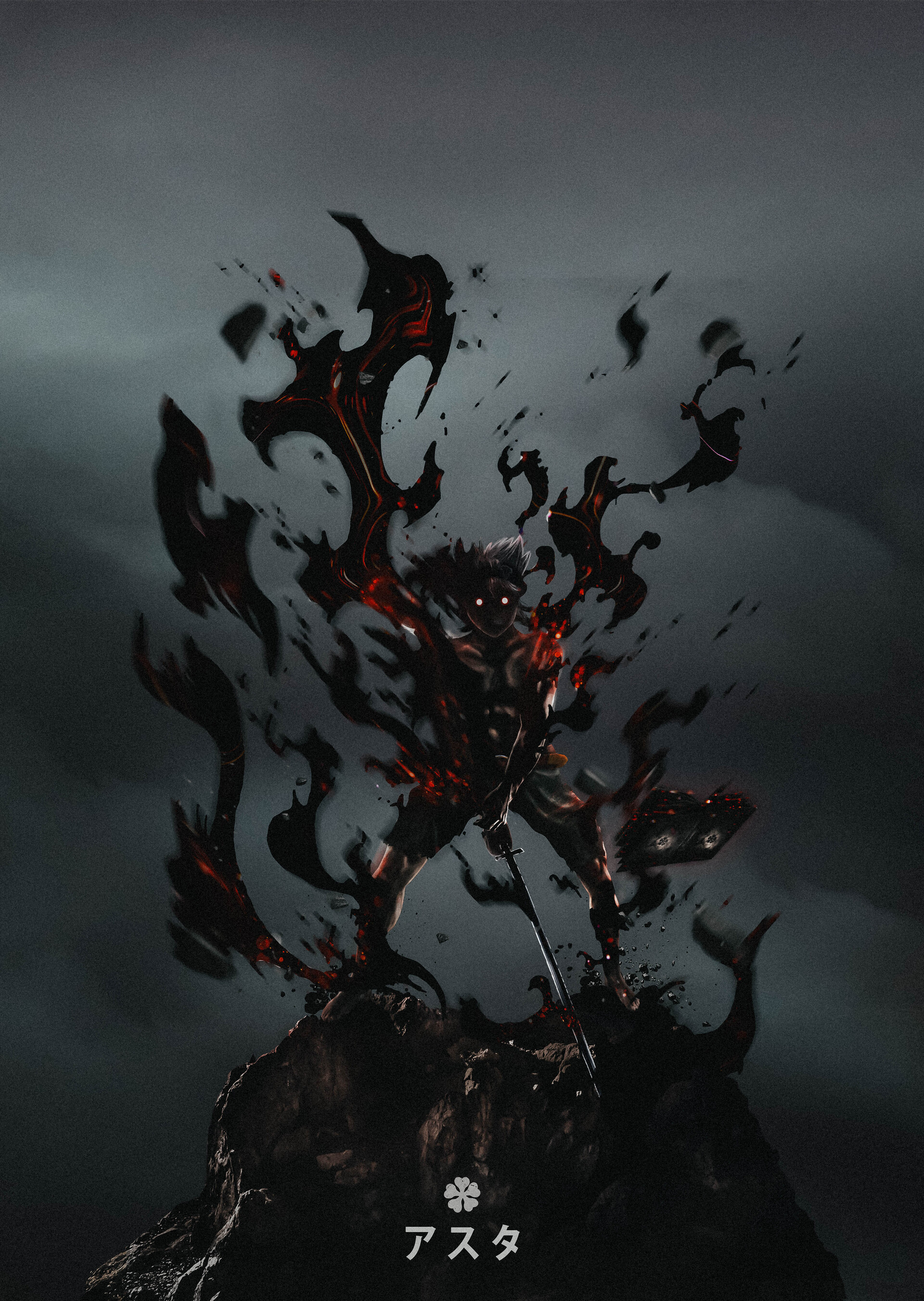 Download Unleashing Darkness Within: Asta Demon Forms In Black Clover  Wallpaper