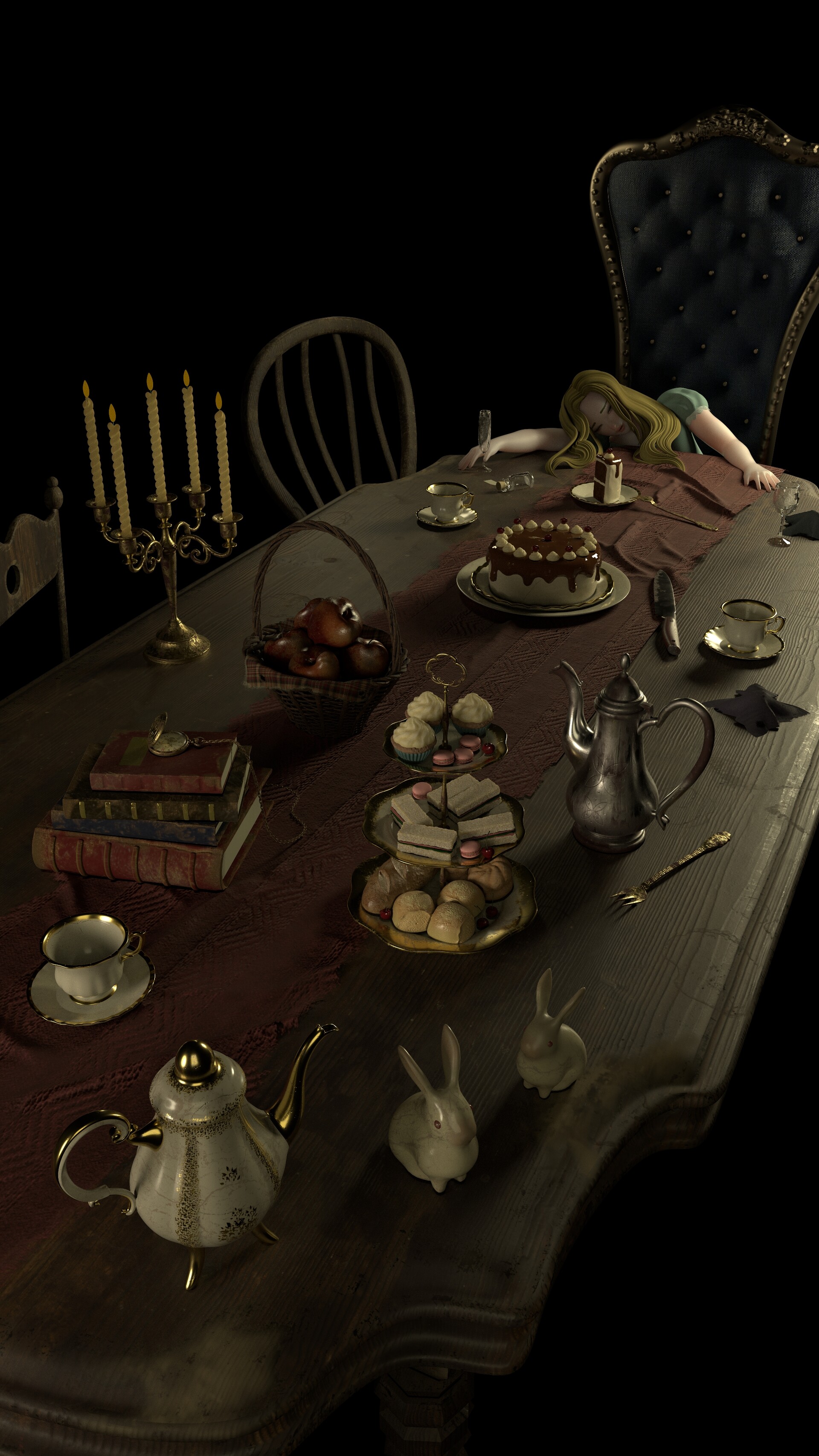 ArtStation Dark Tea Party WIP
