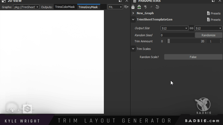Allows for control over the amount of trims and the scale. Also includes a color mask!
