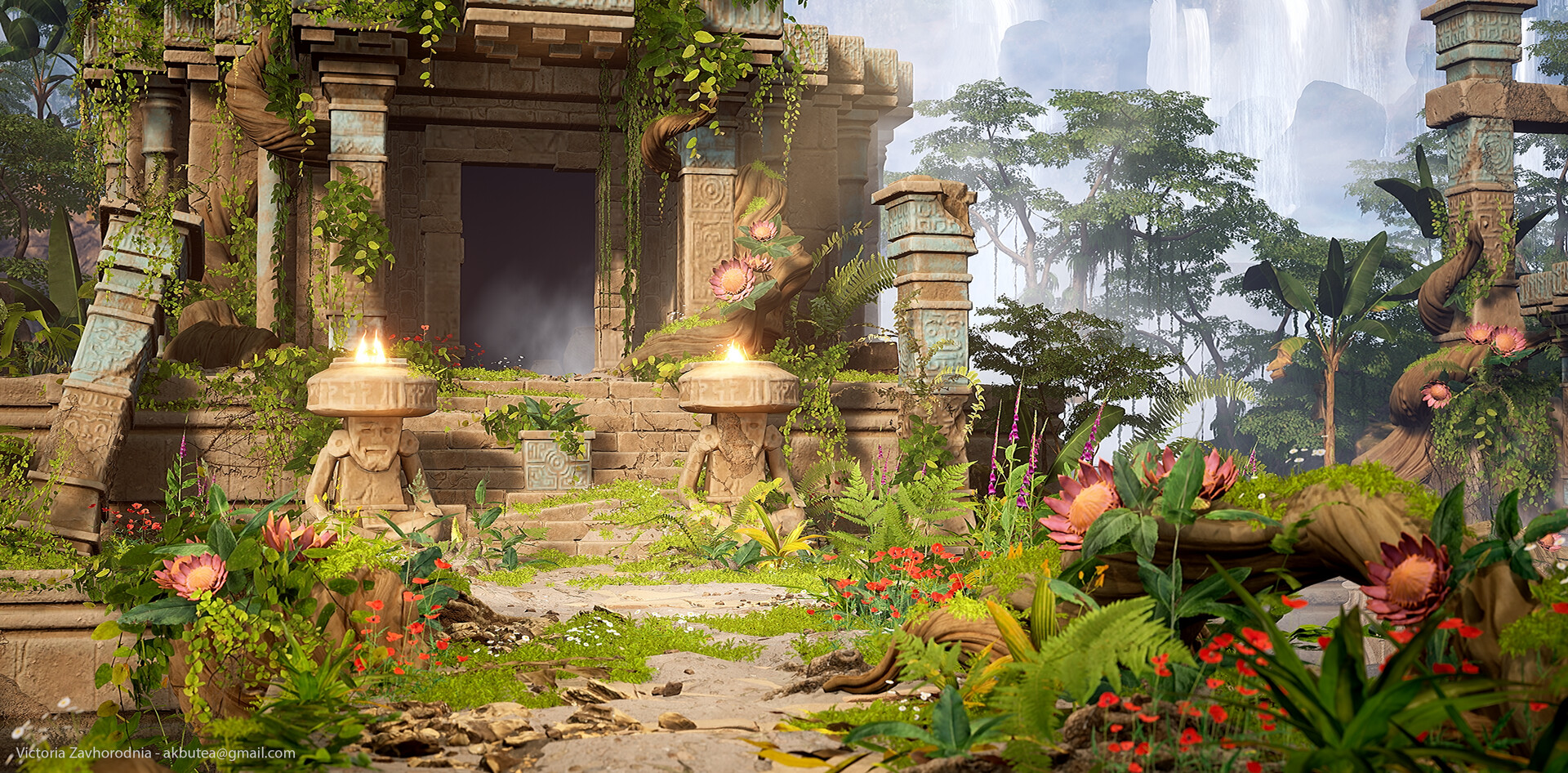 Храм остаться в живых. Concept art environment храм.