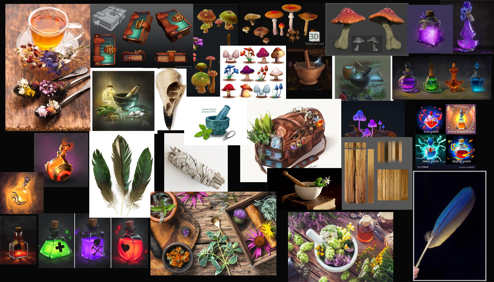 Mood / Reference Board for the Alchemy Trunk project. Images taken from various Pinterest and Google searches. 