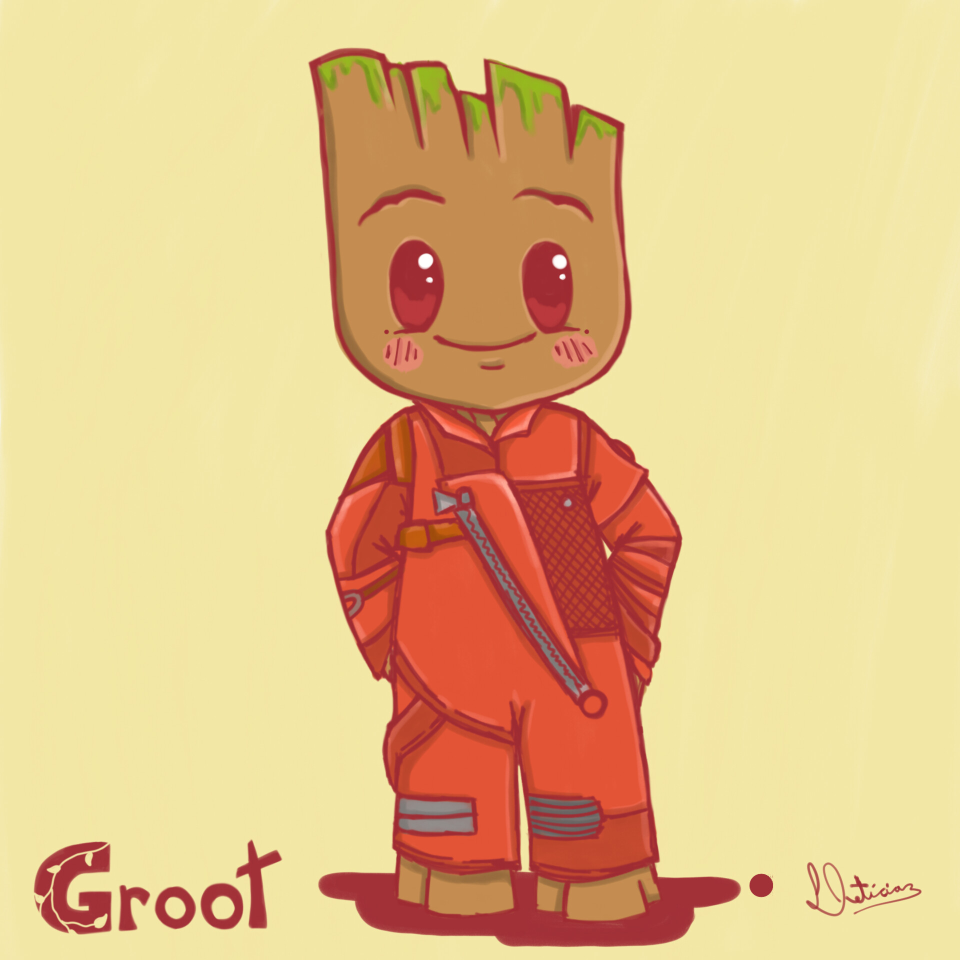 Artstation Baby Groot Sketch Leticia Yukari Inakazu