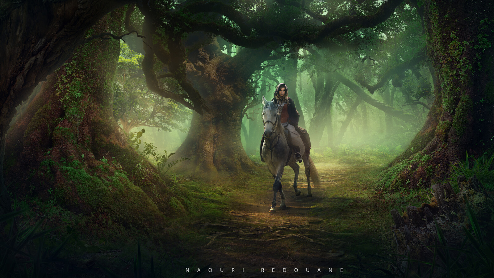 Naouri Redouane - Fantasy middle forest artwork