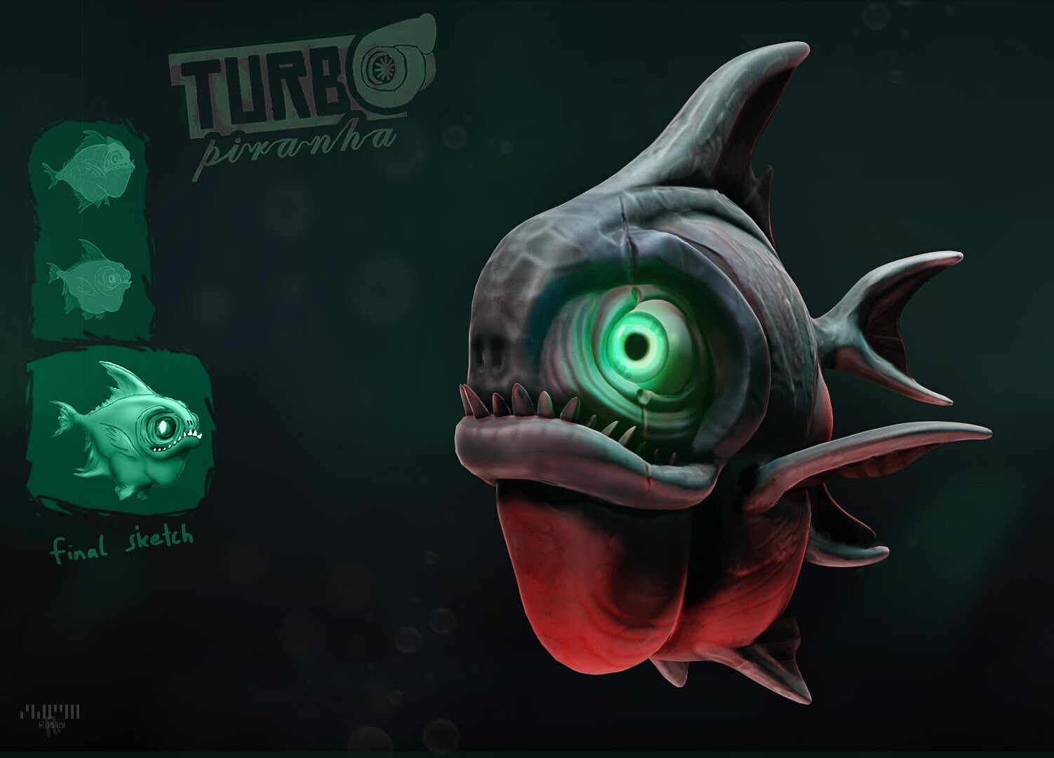 main render with sketches