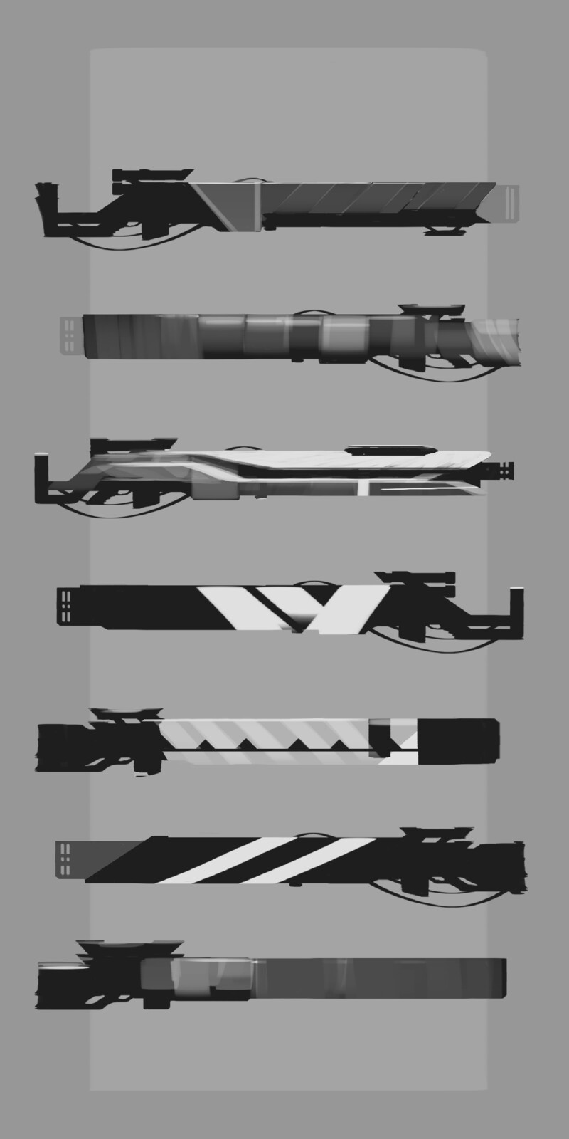 Few initial sketches for Kira's rifle.