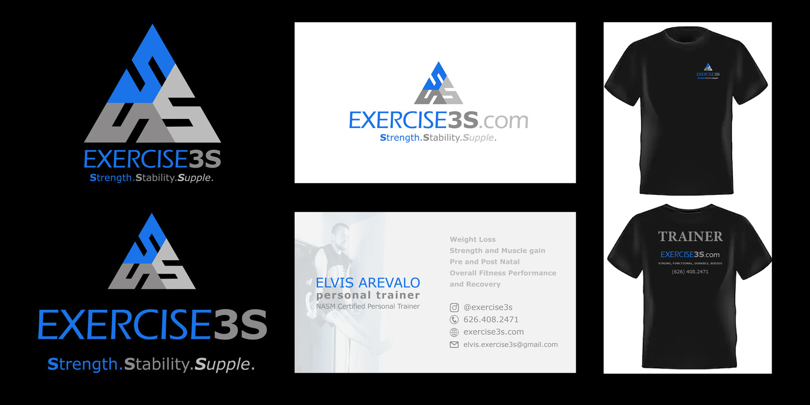 Logo and T-shirt design for Exercises3s.com