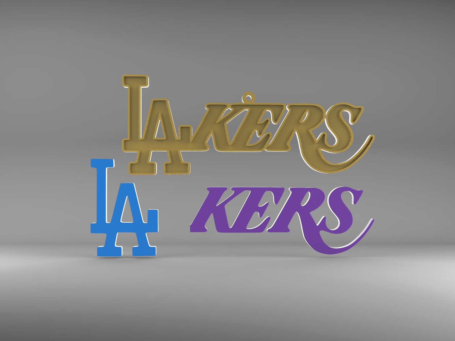 ArtStation - LA Dodgers Lakers Logo Mashup Christmas Ornament 3D