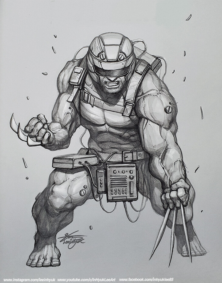olverine Weapon X/ Full body/ Pencil &amp; Inks