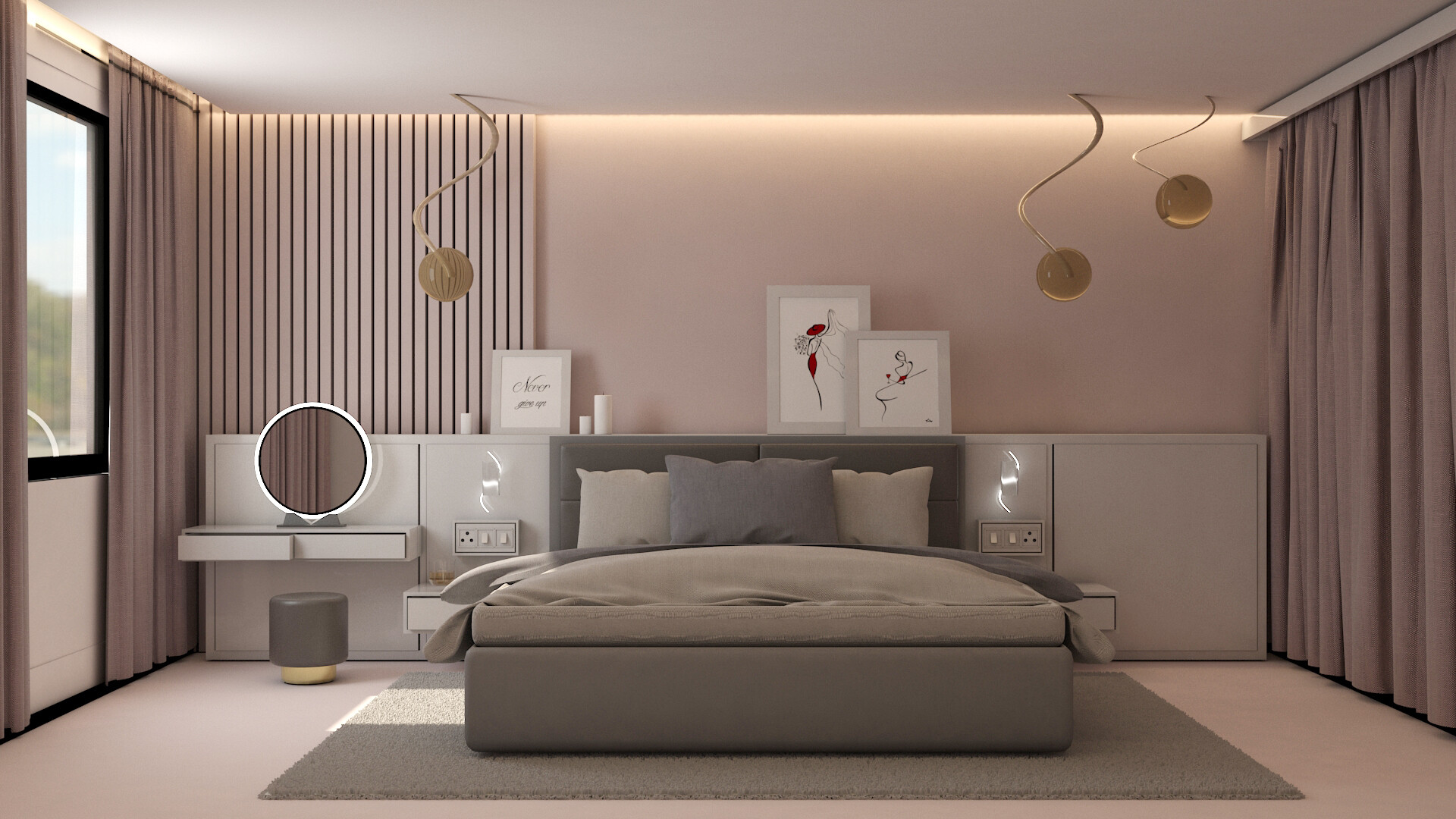ArtStation - Interior bedroom design