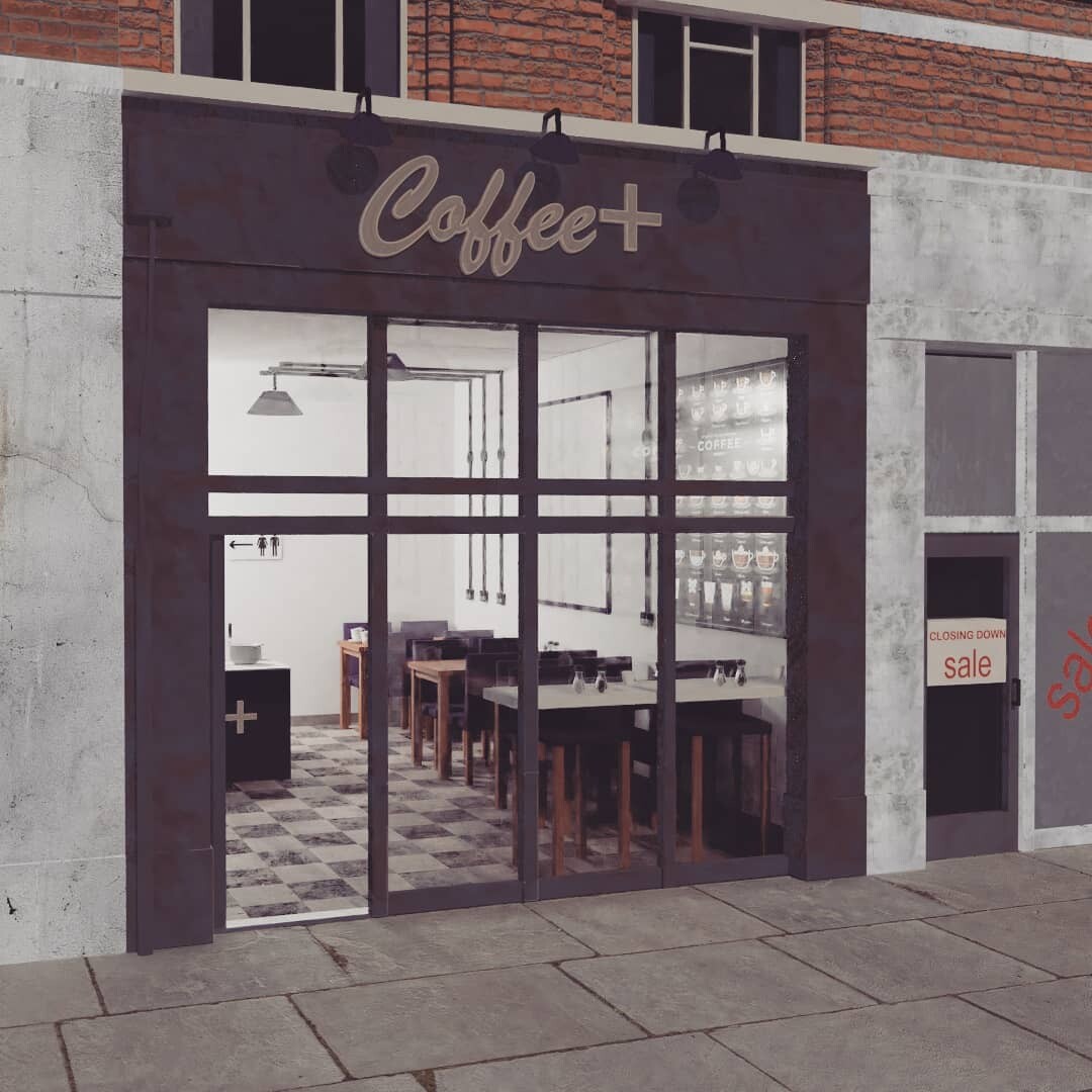 ArtStation Coffee shop day and night