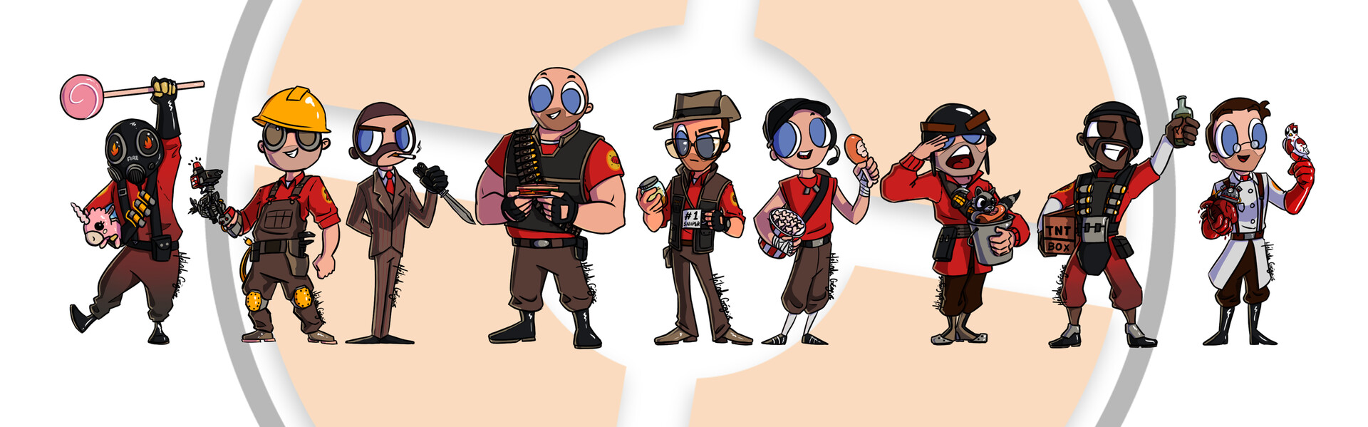 Mélinda Grégoire - Team Fortress 2 - Cartoon Style Fan Art