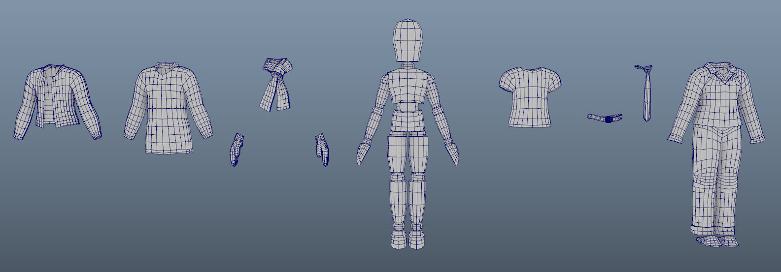 Clothing model wireframes