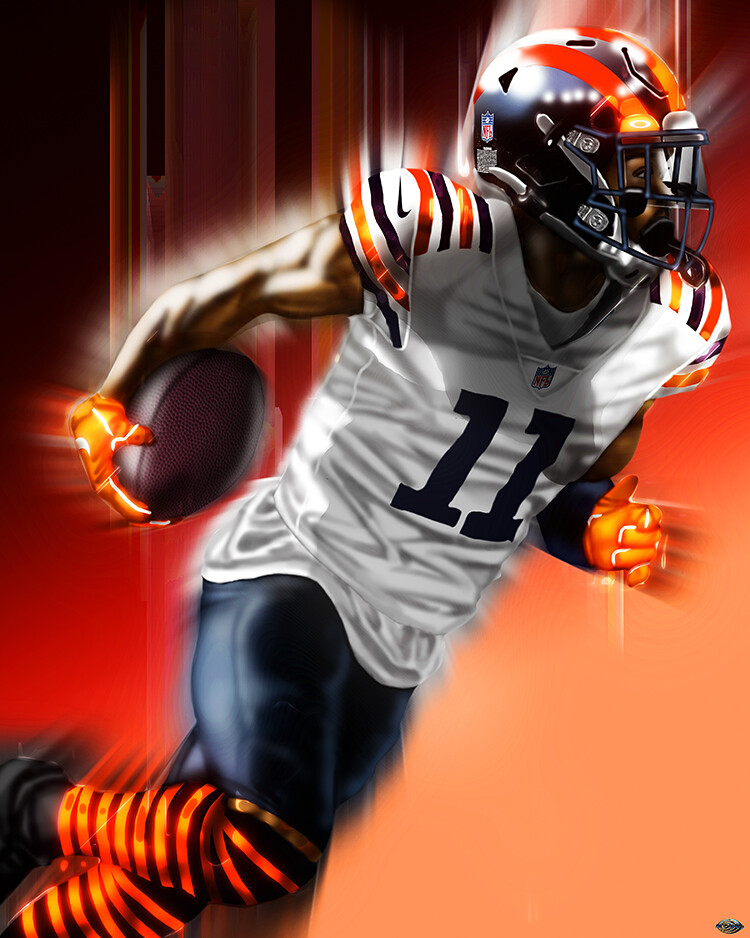 ArtStation - Darnell Mooney Throwback Painting…