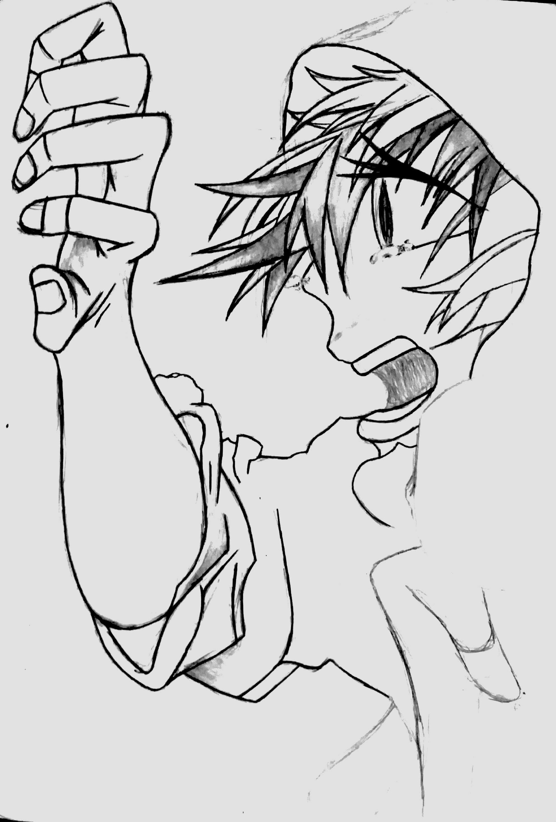 Crying Anime Boy Drawing by DJanime  DragoArt
