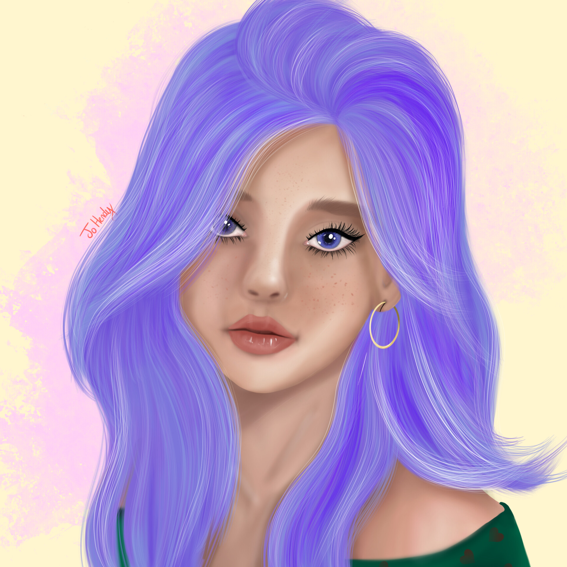 ArtStation - Purple hair lady