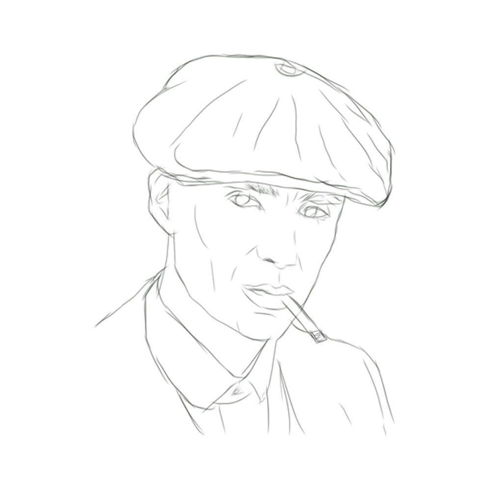 Рисунок томми шелби карандашом