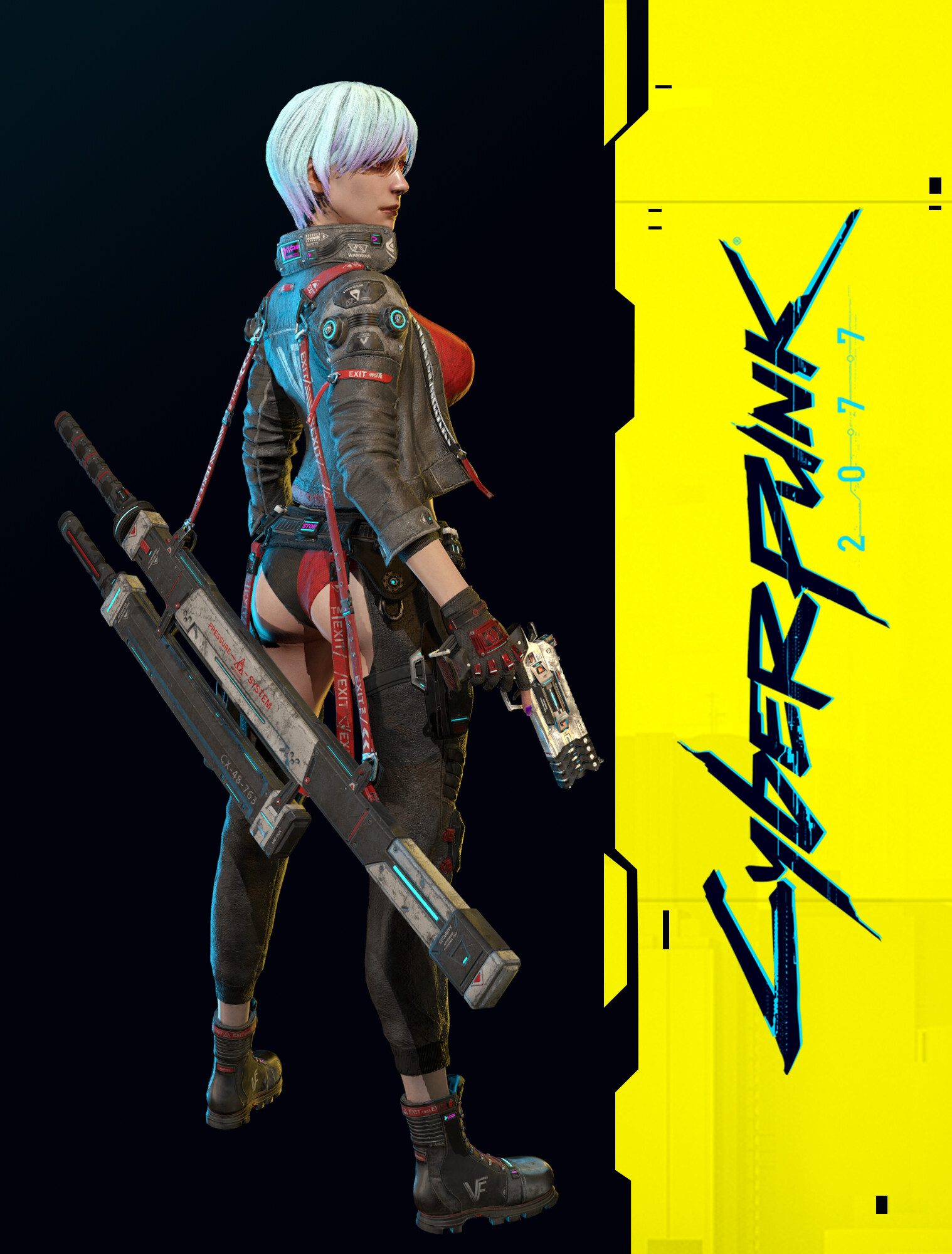 Artstation Cyberbabe Promoart Jacek Babinski Cyberpunk Girl