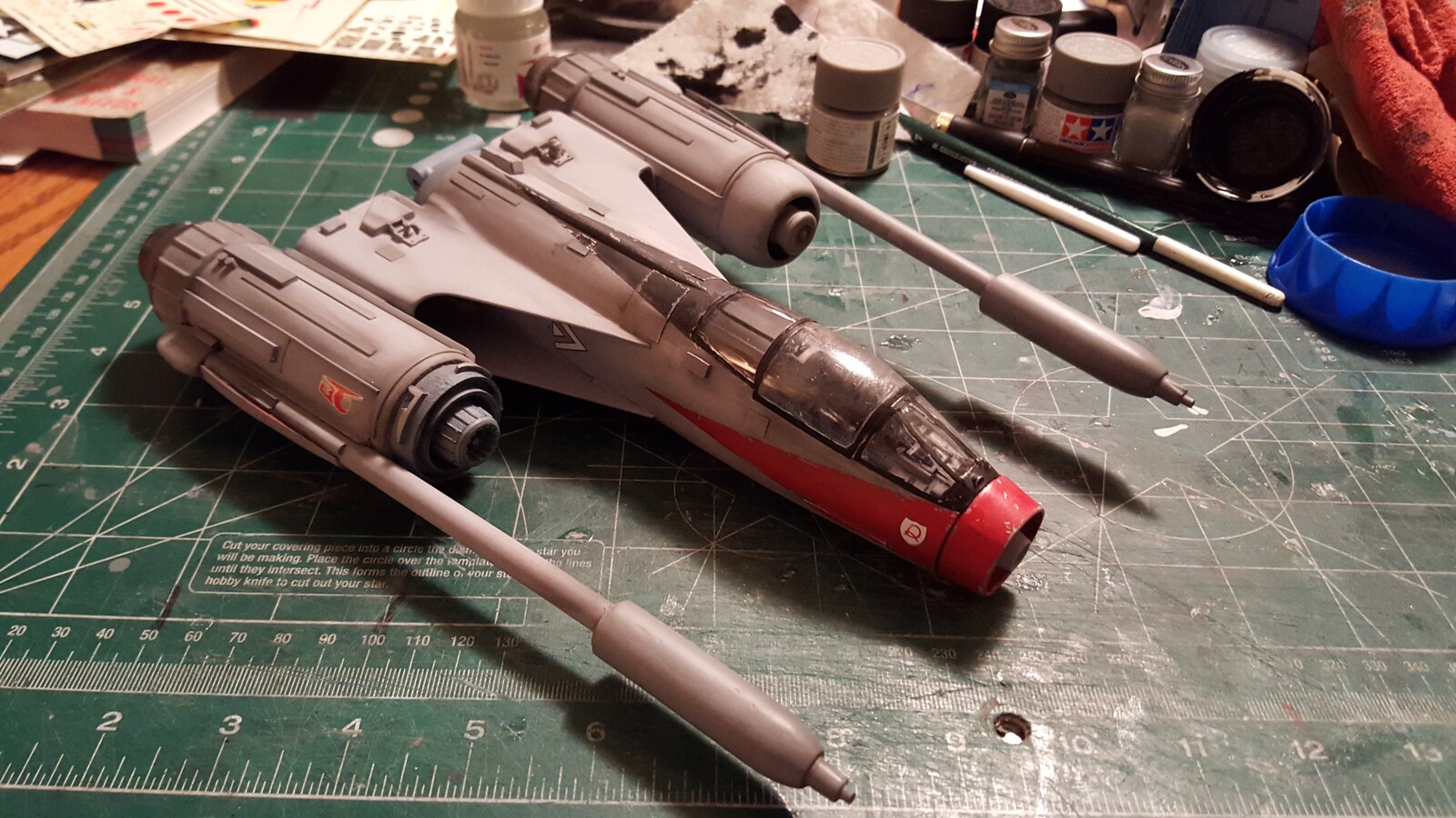 FInished model on the bench.