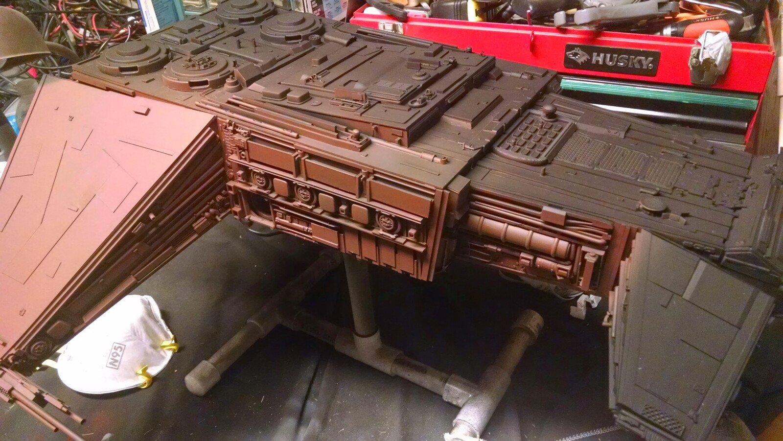 Black base for the rust main color.
