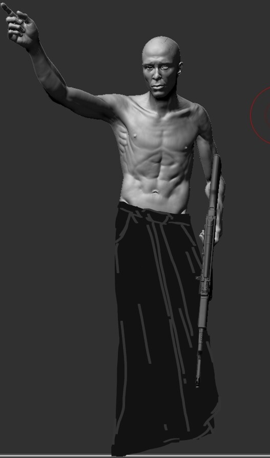 Quickly overpainting main character's garment